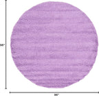 Unique Loom Solid Shag Collection Area Rug (8' Round, Lilac)