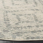 SAFAVIEH Adirondack Collection 4' Round Ivory / Light Blue ADR131T Modern Diamond Distressed Non-Shedding Dining Room Entryway Foyer Living Room Bedroom Area Rug
