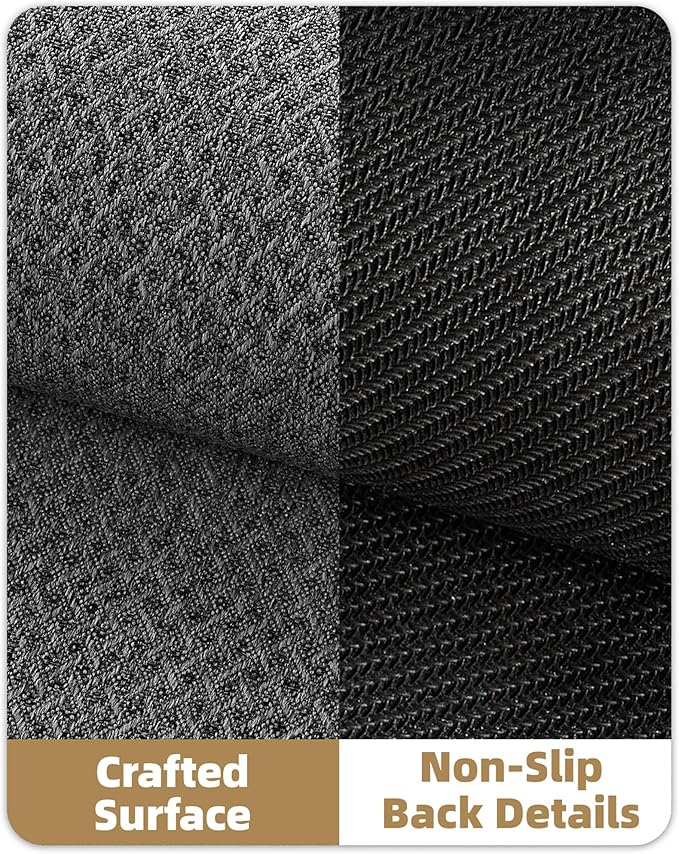 Color&Geometry Ultra Thin Indoor Door Mat Non Slip Rubber Backed Dirt Trapper 24"x36"(Rolled-up NO Creases), Rugs for Entryway, Front Door Mat Indoor Washable Low-Profile Entry Mat, Grey