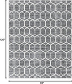Rugs.com Lattice Trellis Collection Rug – 8' x 10' Gray Low-Pile Rug Perfect for Living Rooms, Large Dining Rooms, Open Floorplans