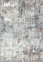 Bloom Rugs Washable Non-Slip 5' x 7' Rug - Gray/Red/Brown Modern Abstract Area Rug for Living Room, Bedroom, Dining Room, and Kitchen - Exact Size: 5' x 7'