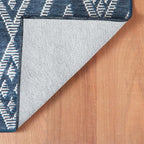 Dash & Albert Guthrie Navy Machine Washable Rug, Runner-2.5 X 8 Feet, Blue Geometric Pattern