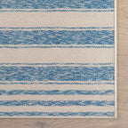 Dash & Albert Vion Blue Machine Washable Rug, 3 X 5 Feet, Blue/Grey Stripe Pattern