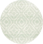 SAFAVIEH Adirondack Collection 6' Round Green/Ivory ADR131Y Modern Diamond Distressed Non-Shedding Living Room Dining Bedroom Foyer Area Rug
