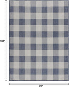 CAMILSON Outdoor Rug - Modern Area Rugs for Indoor and Outdoor Patios, Kitchen and Hallway mats - Easy Cleaning Non Shedding Washable Outside Carpet (6x9, Buffalo - Blue/White)