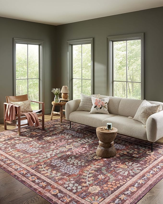 Loloi Rifle Paper Co. Maison Collection MAO-06 Red 7'-6" x 9'-6", .19" Pile Height, Area Rug