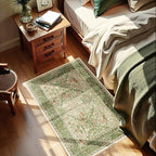 2x3 Floral Washable Area Rug for Entryway, Vintage Boho Rugs for Living Room Bedroom Dining Room, Botanical Birds Non Slip Low Pile Forest Animal Throw Carpet for Farmhouse Office, Retro Pink/Green