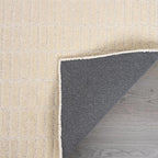 Hand-Tufted 100% Wool Area Rug – Unique Modern Geometric Grid Pattern, Soft Plush Textured Carpet for Living Room, Bedroom, Dining Room & Entryway (Beige, 2.6' x 8')