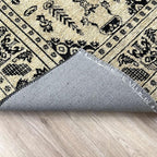 Alfa Rich 3x5 Beige Black Washable Area Rugs for Living Room Bedroom Kitchen Dining Cotton Runner