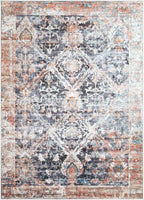 Bloom Rugs Washable Non-Slip 5' x 7' Rug - Orange/Black Traditional Area Rug for Living Room, Bedroom, Dining Room, and Kitchen - Exact Size: 5' x 7'
