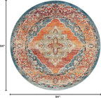 Unique Loom Isabella Collection Area Rug - Rossellini (7' 10" Round, Rust Red/ Beige)