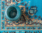 Unique Loom Reza Collection Traditional Persian Style Area Rug, 4 x 6 ft, Turquoise/Ivory