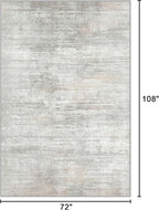 Bavni Washable Rug, Soft Abstract Rugs Non-Slip, Thin Foldable 6x9 Rug, Modern Stain Resistant Area Rug for Living Room, Kitchen, Bedroom, White/Grey