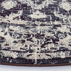 SAFAVIEH Monaco Collection Round Rug - 6'7" Round, Ivory & Navy, Traditional Design, Slip Resistant & Stain Resistant, Ideal for High Traffic Areas in Living Room, Bedroom & Dining Room (MNC243C-7R)