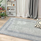 Alfa Rich 3x5 Light Gray Washable Area Rugs for Living Room Bedroom Kitchen Cotton Decor Runner Rug