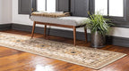 Unique Loom Taftan Collection Border Geometric Tribal Inspired Design Area Rug (2' 7 x 10' 0 Runner, Ivory/ Tan)