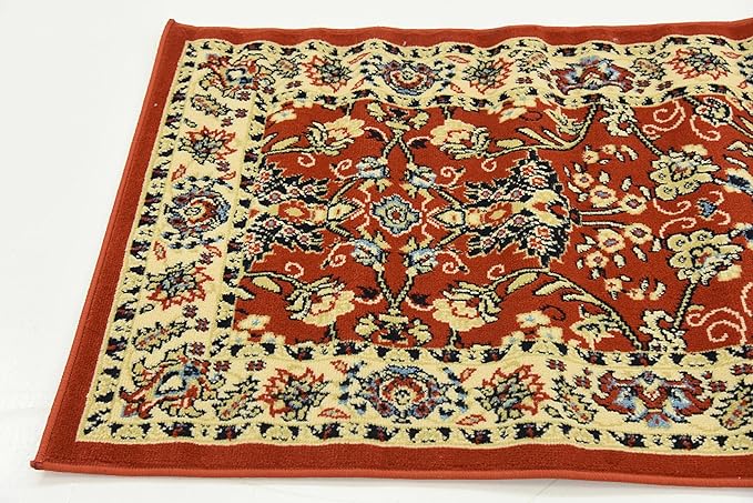 Unique Loom Sialk Hill Collection Area Rug - Washington (2' 7" x 10' Runner Terracotta/Cream)