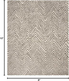SAFAVIEH Area Rug 8x10 - Hudson Shag Collection - Large - Ivory & Grey, Chevron Pattern, Non-Shedding & Easy Cleaning, Ultra Plush Thick Pile, Ideal for Living Room, Bedroom, Dining Space (SGH375A)