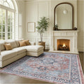 Fame Rugs Turkish Rug. Washable Vintage Oriental Antique Inspired Traditional Doormat Small Modern Area Rugs Luxury Entryway Entry Bedroom Bathroom Kitchen (401TB, 9' x 12')