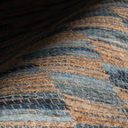 Dash & Albert Ravel Stripe Blue Machine Washable Rug, 4 X 6 Feet, Tan/Blue Stripe Pattern