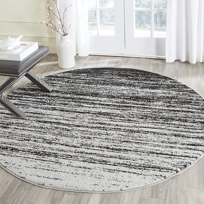 SAFAVIEH Adirondack Collection Area Rug - 6' Round, Cream & Purple, Modern Ombre Design, Non Shedding & Easy to Clean, Ideal for Living Room, Bedroom, Office, Dining Space (ADR113L)