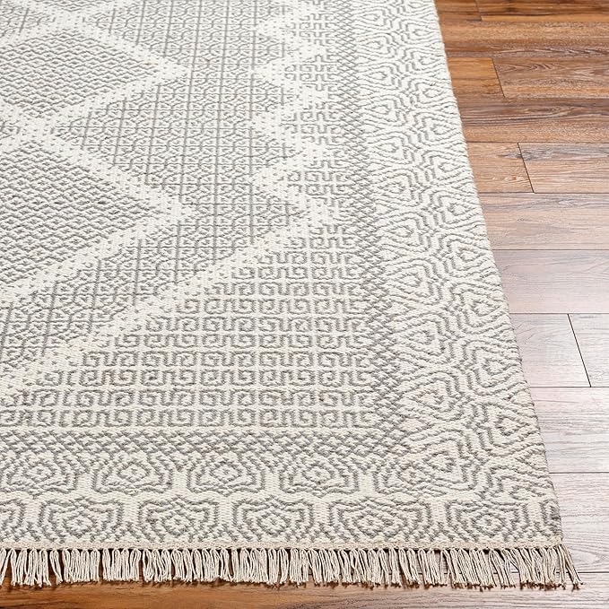 Mark&Day Wool Rugs, 9x12 Nishnabotny Cottage Light Gray Area Rug, Grey Beige Carpet for Living Room, Bedroom or Kitchen (8'10" x 12')
