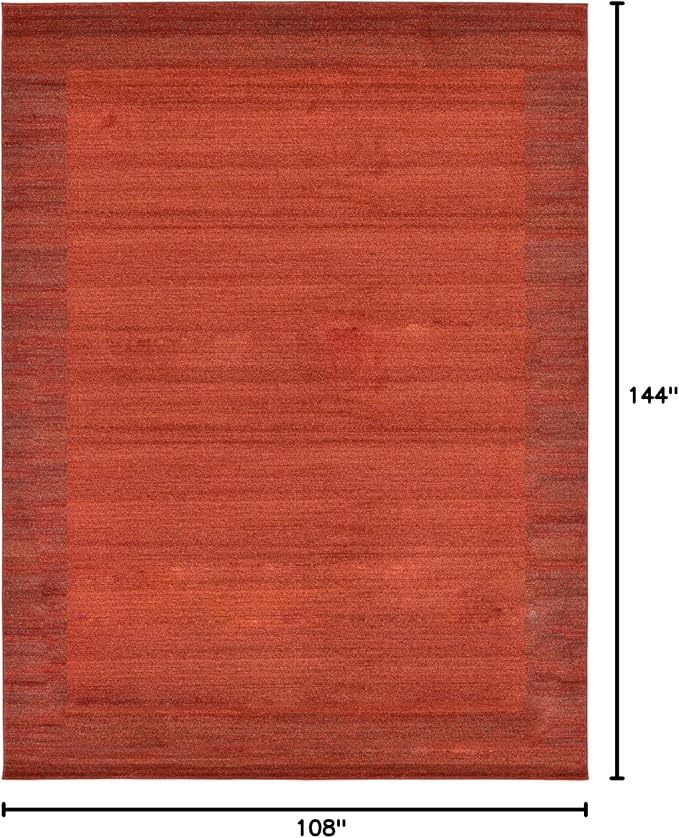 Rugs.com Angelica Collection Rug – 9' x 12' Terracotta Medium Rug Perfect for Living Rooms, Large Dining Rooms, Open Floorplans