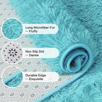 Andency 6x9 Area Rugs Blue, Large Shag Fluffy Soft Shaggy Rugs for Living Room Bedroom, Non-Slip Thick Plush Carpet for Kids Girls and Boys, Dorm Nursery Home Decor Aesthetic