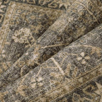 5x7 Brown Black Area Rug for Living Room Washable Vintage Distressed Carpet Bedroom Low Pile Non Slip Indoor Soft Retro Throw Accent Rug Office Kitchen Bathroom Dining Room