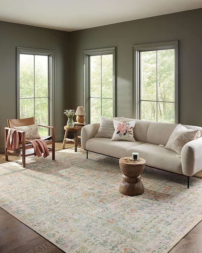 Loloi Rifle Paper Co. Maison Collection MAO-07 Khaki 2'-3" x 3'-9", .19" Pile Height, Accent Rug