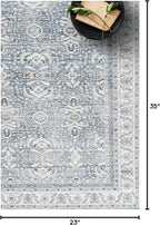Fame Living Washable Area Rug. Modern Farmhouse. Vintage. Turkish. Bohemian. Distressed. Oriental. Traditional. Rugs for Living Room. Dining. Bedroom. Office. Entryway. Foyer. (866CBl, 2'5" x 13')