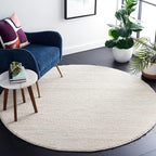 Safavieh Natura Collection Area Rug - 11' Round, Ivory, Handmade Wool Blend, Textured Design, Ideal for Living Room, Bedroom, Dining Space (NAT620A)