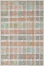 Dash & Albert Chanan Plaid Multi Machine Washable Rug, 7.5 X 9.5 Feet, Multicolored/Ivory Plaid Pattern