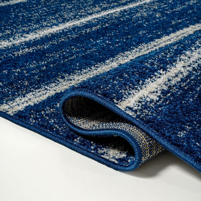 JONATHAN Y Williamsburg Minimalist Stripe Navy/Cream Indoor Area Rug, 3x5, Contemporary, Modern, Easy-Cleaning for Living Room, Bedroom, Kitchen, Pet Friendly, Non-Shedding (MOH201C-3)