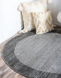 Rugs.com Angelica Collection Rug – 8 Ft Round Light Gray Medium Rug Perfect for Kitchens, Dining Rooms