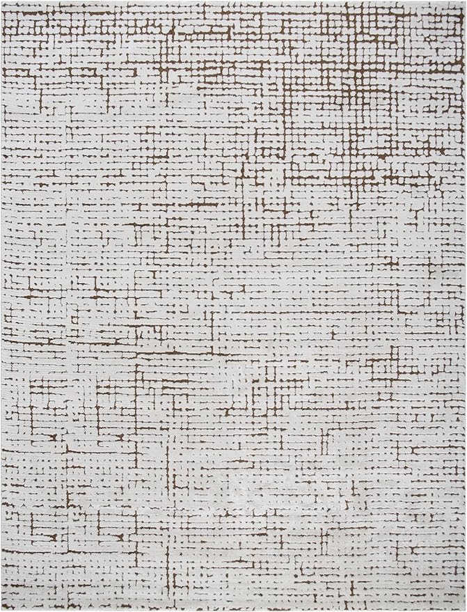 Livabliss x Our PNW Home Cascade Minimalist Area Rug, 9'2" x 12', Brown