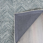 Modern Herringbone Chevron Collection Handcrafted Wool Area Rug - Durable, Zigzag Pattern, for High Traffic, Contemporary Design for Living Room, Bedroom, Dining Room Decor (Denim Blue, 9' x 11')