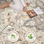 6x9 Area Rugs Living Room: Washable Boho Large Neutral Vintage Soft Rug Stain Resistant Farmhouse Non Slip Indoor Floor Carpet for Bedroom Nursery Kids Playroom Office Dining Room- Beige Brown