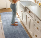 Well Woven Custom Size Hallway & Stair Runner- Harlow Pompeii Light Blue 27 Inches Wide x 85 Feet Long Runner (27" x 85') Runner Rug - Modern Chevron Pattern, Ultra-Soft, Easy-Clean
