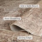 vivorug Runner Rug 2'x7' Vintage Washable Non-Slip Runners for Hallways Kitchen Entryway Laundry Room Carpet Hallway Runner Brown
