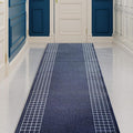 Custom Made Runner Rug for Kitchen Foyer Hallway Entry Choose Your Length 31 Inch Wide Geometric CheckeBlue Design Blue Color (13 feet x 31 Inch)