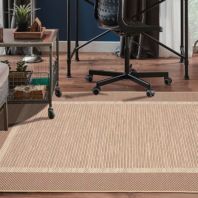 ILANGO Jute Area Rugs for Living Room, Woven Washable Rugs 3'x5' Indoor, Natural Farmhouse Rugs for High Traffice Areas, Non Slip Carpet with Rubber Backing for Bedroom Kitchen Porch