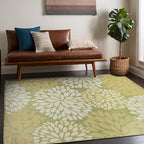 Beverly Rug Outdoor Rug 8x10 Modern Exotic Tropical Leaf Area Rugs for Indoor and Outdoor Patio Deck Porch Garden Water Resistant Washable Outside Carpet (8 x 10 Green)