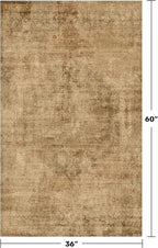 Farmhouse Gold Brown Indoor Rugs for Entryway - 3x5 Low Pile & Soft Area Rug for Bedroom Beside Bed, Laundry Room, Washable Kitchen Carpet Non Slip with Rubber Backing, Medallion Abstract Home Décor