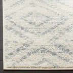 SAFAVIEH Adirondack Collection Runner Rug - 2'6" x 12', Ivory & Light Blue, Modern Diamond Distressed Design, Non-Shedding & Easy Care, Ideal for High Traffic Areas in Living Room, Bedroom (ADR131T)