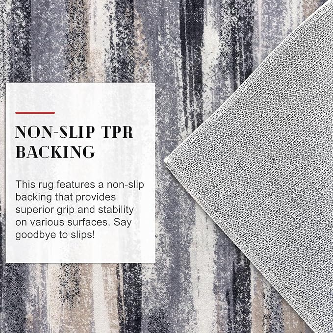 Modern Abstract Entryway Rug Indoor 2x3 Washable Rug Non-Slip Soft Small Area Rug Grey Black Multi Kitchen Mats Thin Print Faux Wool Floor Carpet Throw Rugs for Entrance Bedroom Home Decor