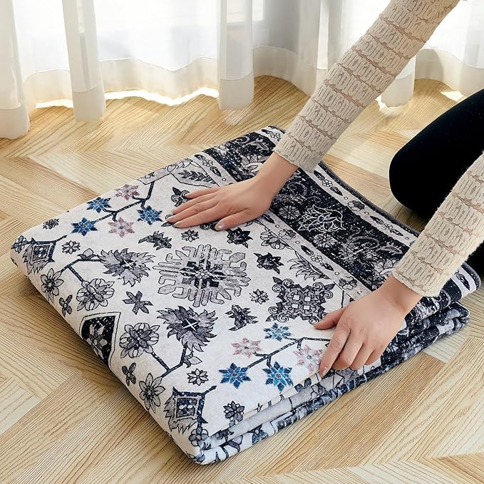 Washable Area Rugs 6x9,Boho Area Rug,Collapsible Area Rug for Bedroom, Entryway, Kitchen, Bathroom