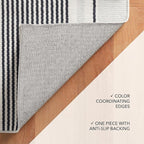 Dash & Albert Gunner Stripe Machine Washable Rug, 4 X 6 Feet, Grey Stripe Pattern