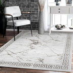 GLORY RUGS Area Rugs Marble 8x10 Cream Gray Carpet Modern Abstract Rug Living Room Dining Bedroom Rug