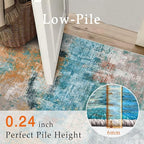 vivorug Washable Rug, Ultra Soft Area Rug 3x5, Non Slip Abstract Small Rug, Stain Resistant Rugs for Living Room Bedroom, Modern Style, Rosy Clouds